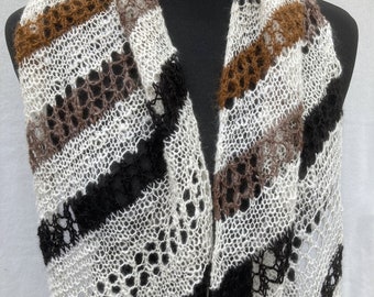 Natural Colours Hand Spun Alpaca Lace Scarf