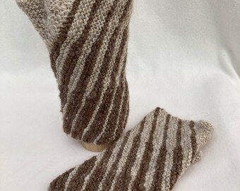 Alpaca Fingerless Mitts, Hand Spun Alpaca Wrist Warmers