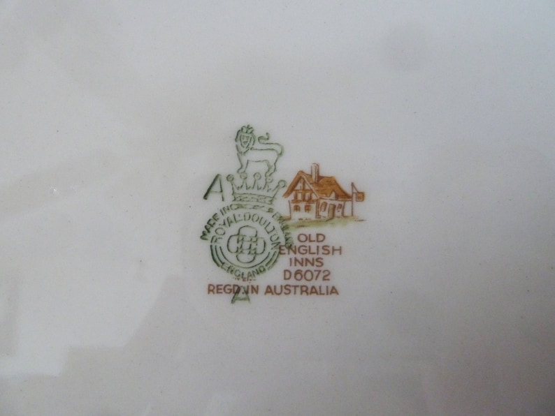 TWO Vintage Royal Doulton Old English Inns Dinner Plates