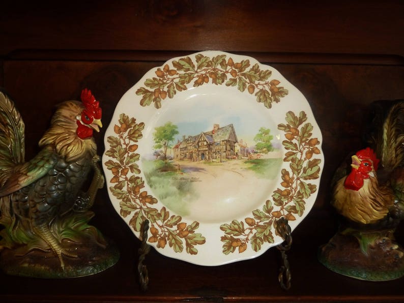 TWO Vintage Royal Doulton Old English Inns Dinner Plates