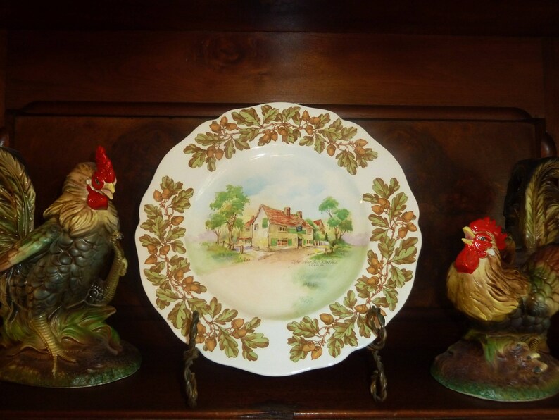 TWO Vintage Royal Doulton Old English Inns Dinner Plates