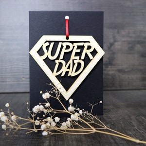 Super Dad - Dia dos Pais e cartão de aniversário com lembrança em xilogravura