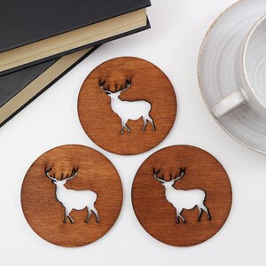 Stag Drinks Coasters, Set of 4