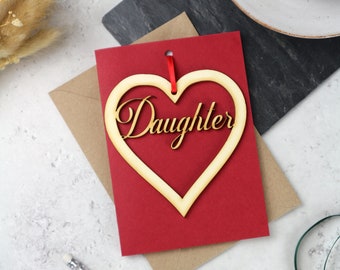Daughter Card with hanging keepsake