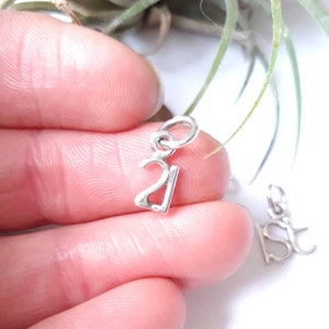 Sterling Silver Birthday Number Charm Handmade 1st 18 21 21 small