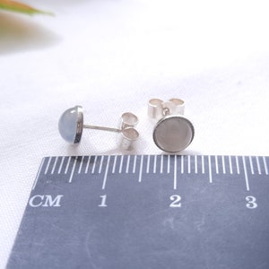 Sterling Silver 6mm Moonstone Bezel Stud Earrings image 5