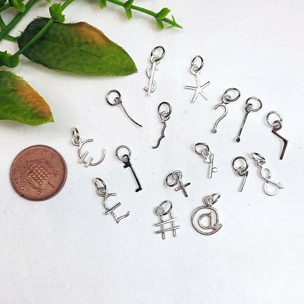 Sterling Silver Computer Keyboard Mathematical Symbol Charms