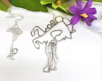 Sterling Silver Horse Pendant Necklace