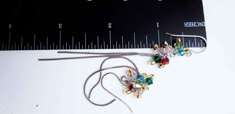 Crystal Rainbow Long Chain Drop Earrings
