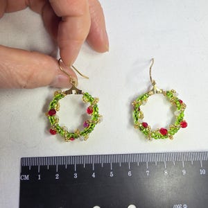 Christmas Wreath Earrings image 6