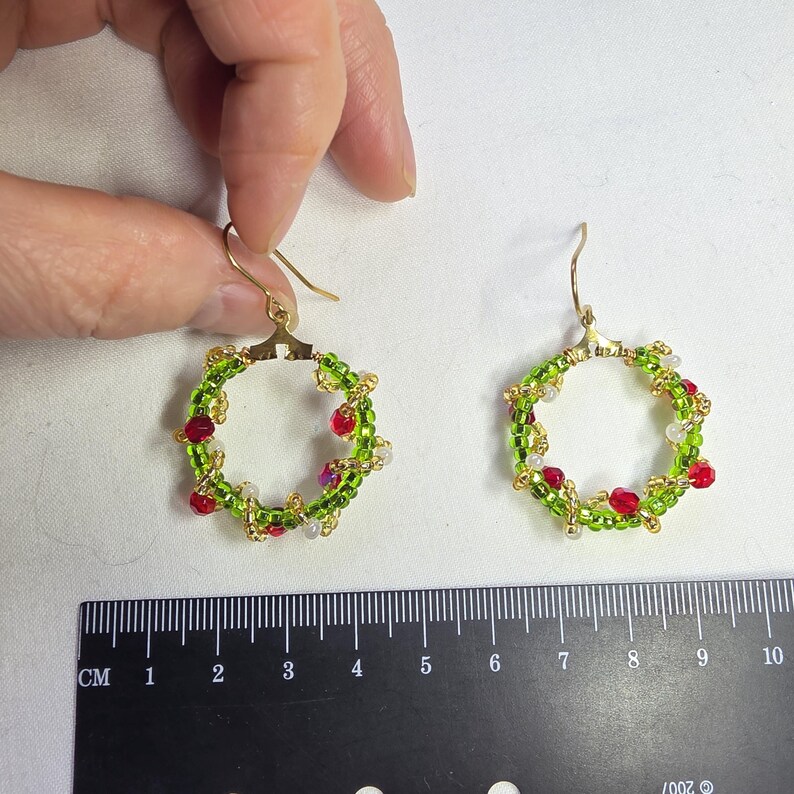Christmas Wreath Earrings image 6
