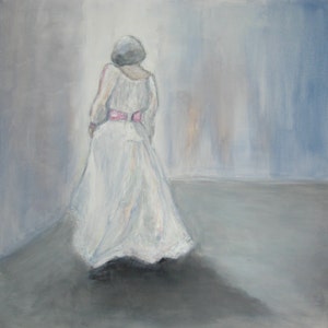 Bride Dress Painting Wedding Dress 20x20 Painting Woman Painting Bride Painting Dancer Painting 20x20" Figurative Original Painting