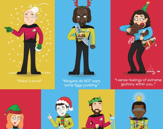 Star Trek Christmas Cards the Next Generation Series Geeky - Etsy