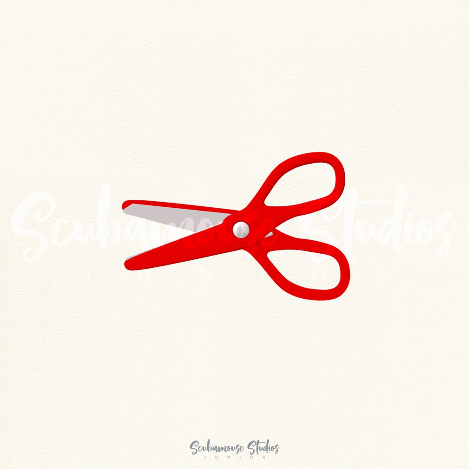 Red Scissors Clipart Red Scissors Clip Art Red School Etsy