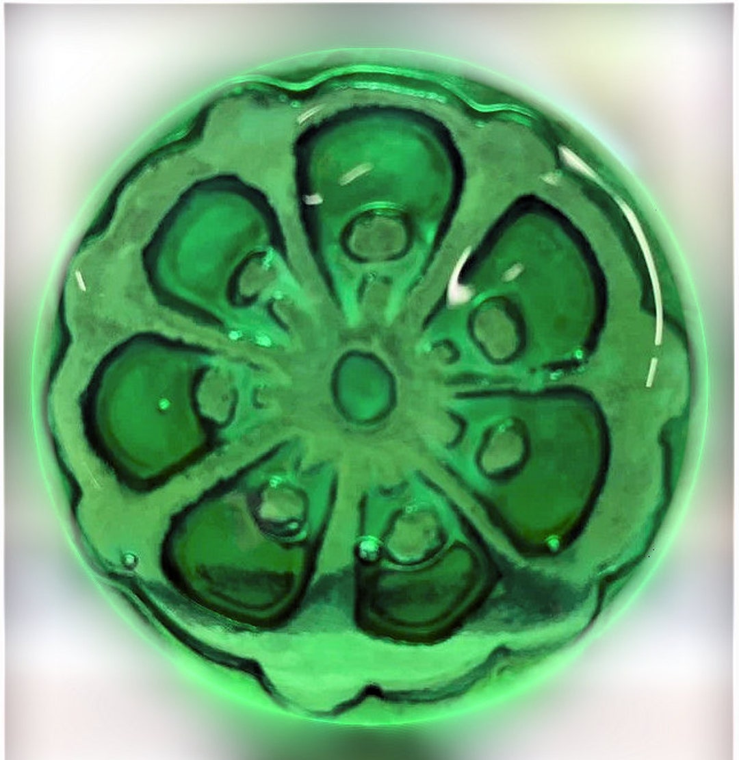 Handmade Arts and Crafts Flower Recycled Bottle Stained Glass Rondel ...