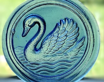 Handmade Swan Recycled Glass Rondel