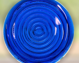 Handmade Recycled Bottle Glass Suncatcher: Concentric Circles Rondel