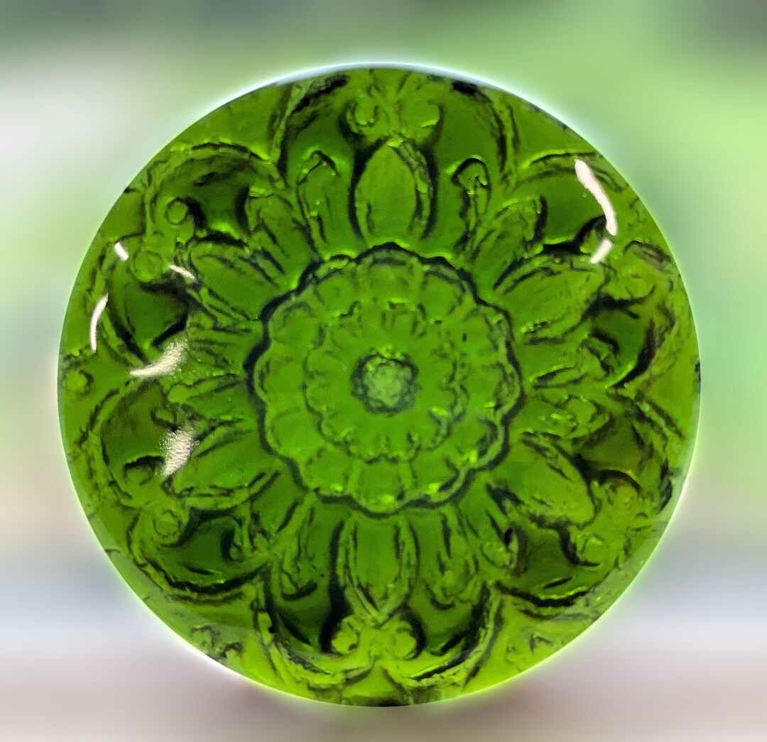 Handmade Small Frilly Flower Recycled Bottle Stained Glass Rondel ...