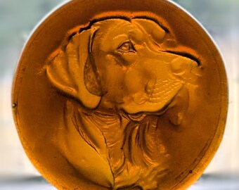 Handmade Labrador Retriever Dog Recycled Bottle Glass Stained Glass Suncatcher Rondel
