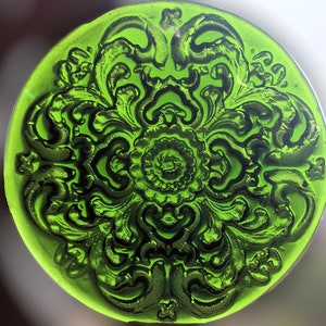 Handmade Recycled Bottle Glass Large Fancy Medallion Suncatcher Stained Glass Rondel