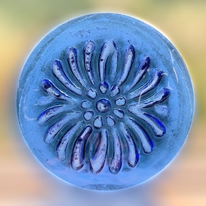 Handmade Swirled Flower Recycled Glass Wine Bottle Suncatcher Medallion Stained Glass Rondel
