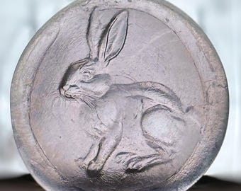 Handmade Rabbit Recycled Glass Suncatcher Stained Glass Rondel