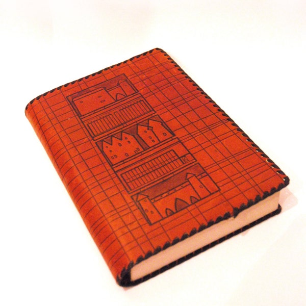 Copertina libro piccolo in pelle Vintage / Notebook Cover con foto tema medievale di Tallinn