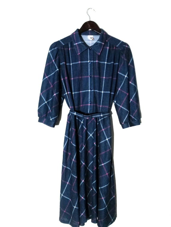 dark blue shirt dress