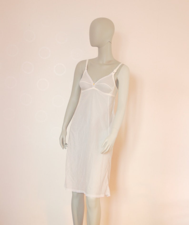 Vintage Night Gown Small Size White Vintage Slip Soviet Lingerie