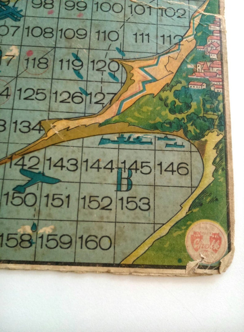 Rare Vieux jeu de société, vintage Travel Game Board, Jeu de société des années 1960 Sur les
