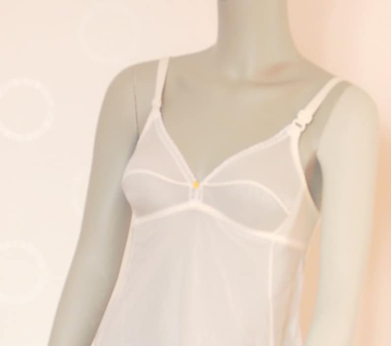 Vintage Night Gown Small Size White Vintage Slip Soviet Lingerie