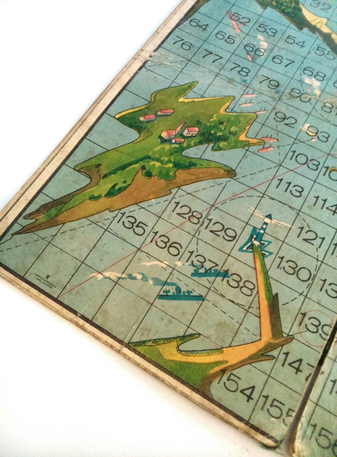 Rare Old Board Game, Vintage Travel Game Board, Board Game From 1960s