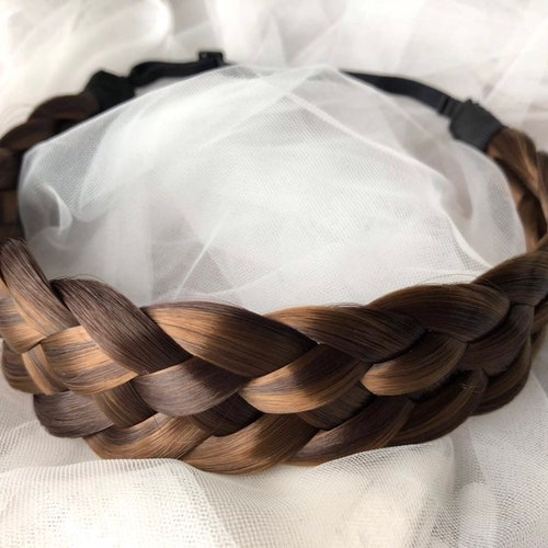 Three Strands Dark Brown Headband Boho Wedding Highlight Etsy