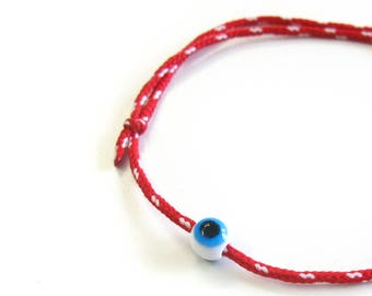 Unisex March Bracelet, Minimalist Red String Evil Eye Bracelet, Greek Traditional Adjustable Martis, Parachute Cord Bracelet, Μάρτης