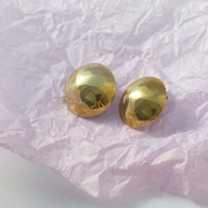 Gold Half Ball Stud Earrings, Vintage Style Brass Earrings, Retro Post Earrings, Minimalist ...