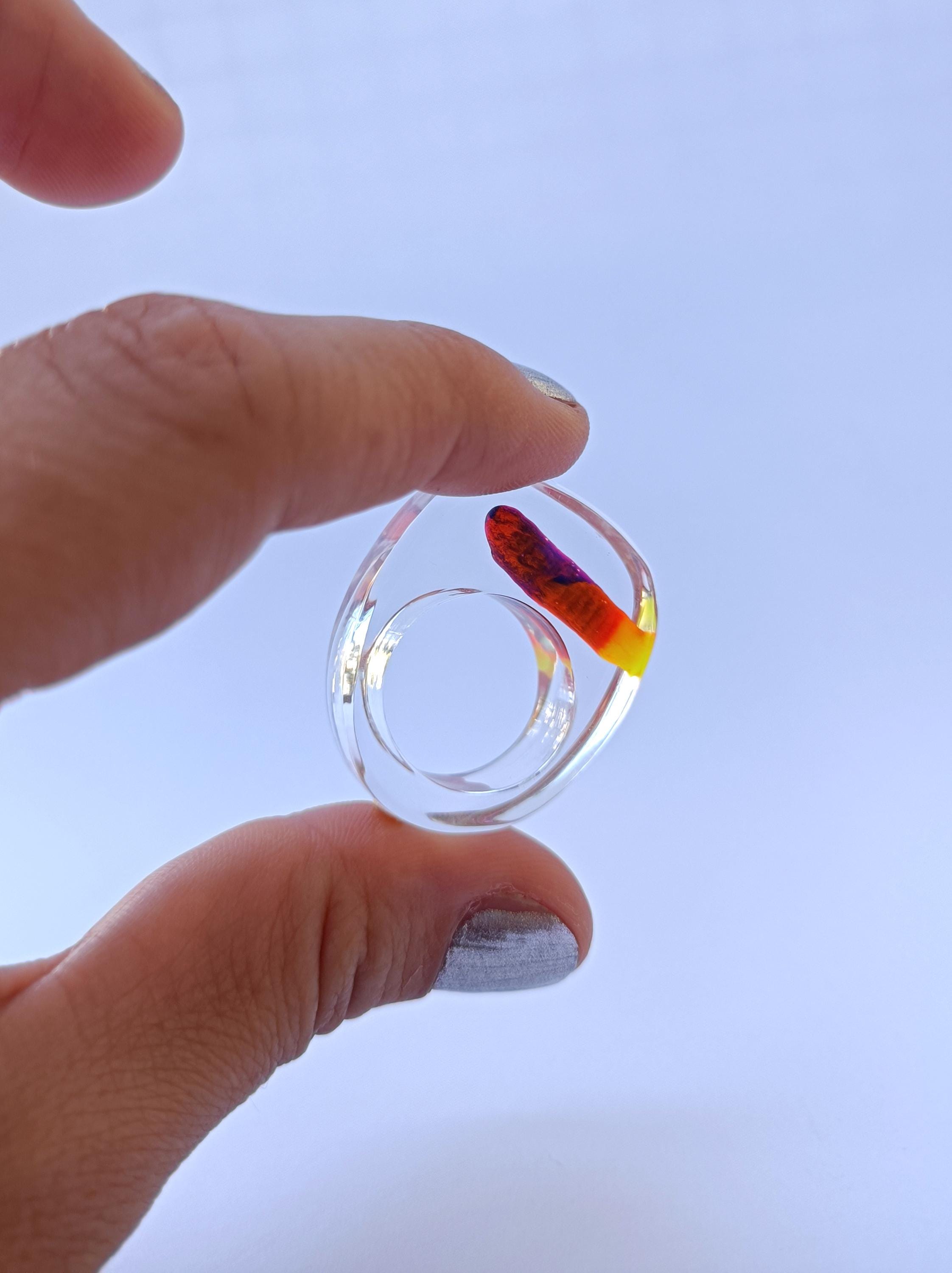 Chunky Lucite Statement Ring: Handmade Acrylic Resin Plexiglass Ring - Etsy