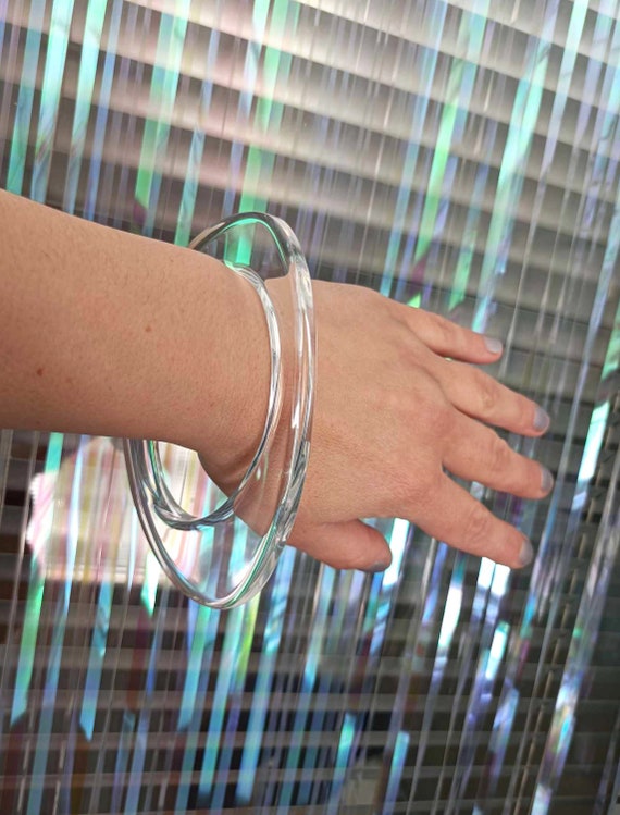 Magnifique Bracelet Jonc en Jade Vert Jaunâtre 60mm