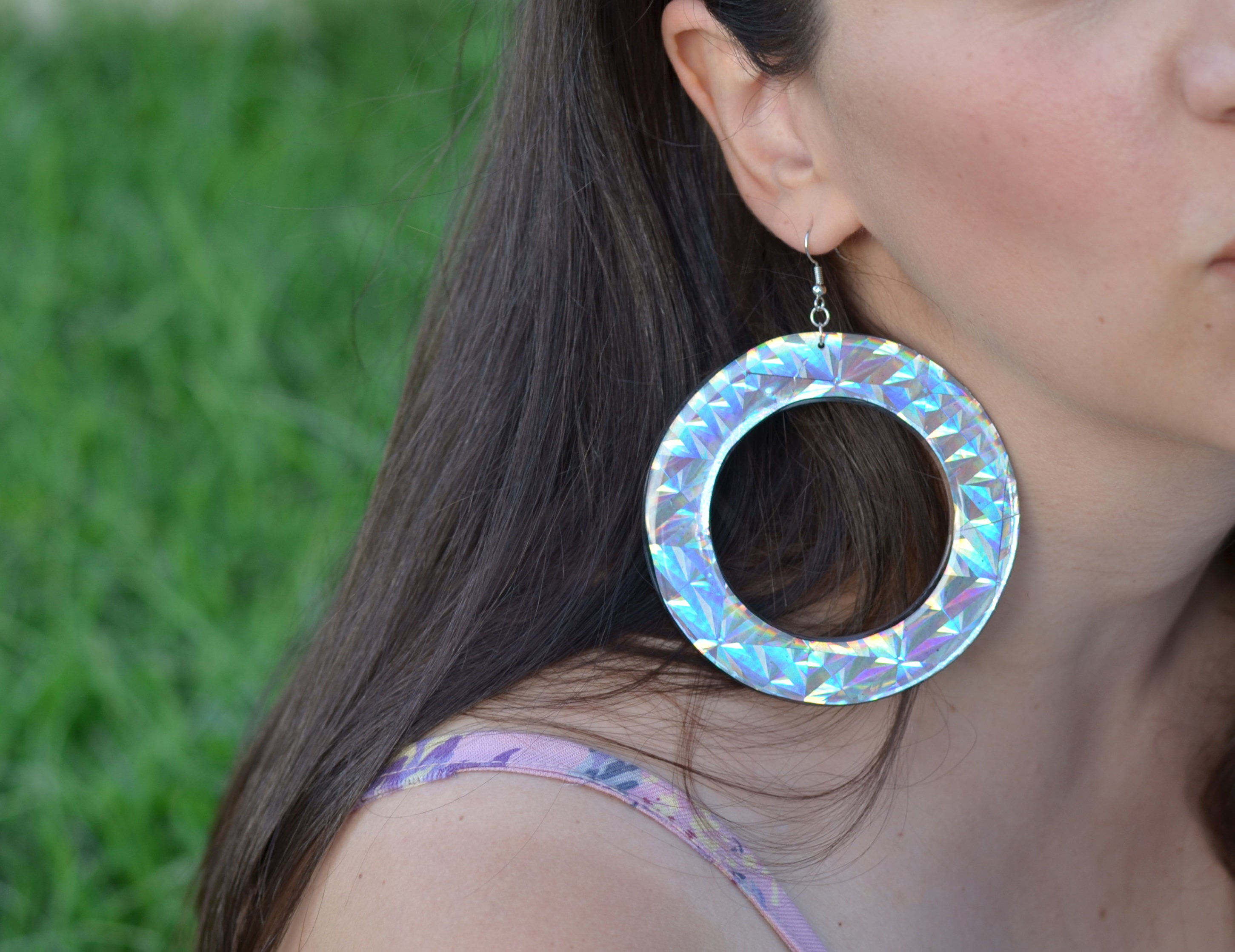 ピアス Epoxy-Colored Vintage Hoop Earrings #8290 60s Style Neon Retro Hoop Earrings, 50s 70s Mod Earrings
