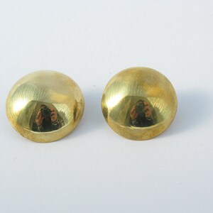 Gold Half Ball Stud Earrings, Vintage Style Brass Earrings, Retro Post Earrings, Minimalist ...