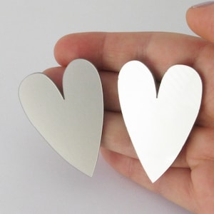 Acrylic Heart Stud Earrings, Large Laser Cut Post Earrings, Silver Grey Love Earrings, 80's Inspired Disco Earrings, Plexiglass Jewellery image 5