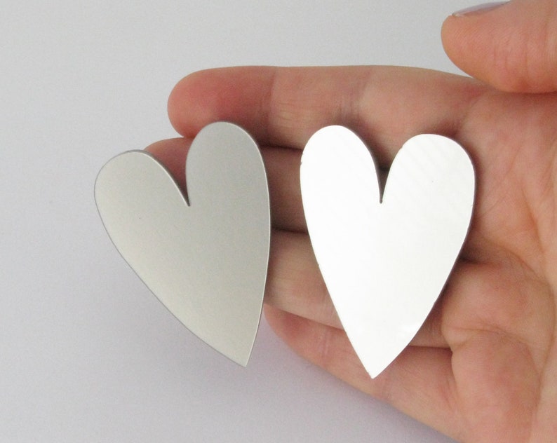 Acrylic Heart Stud Earrings, Large Laser Cut Post Earrings, Silver Grey Love Earrings, 80's Inspired Disco Earrings, Plexiglass Jewellery image 5