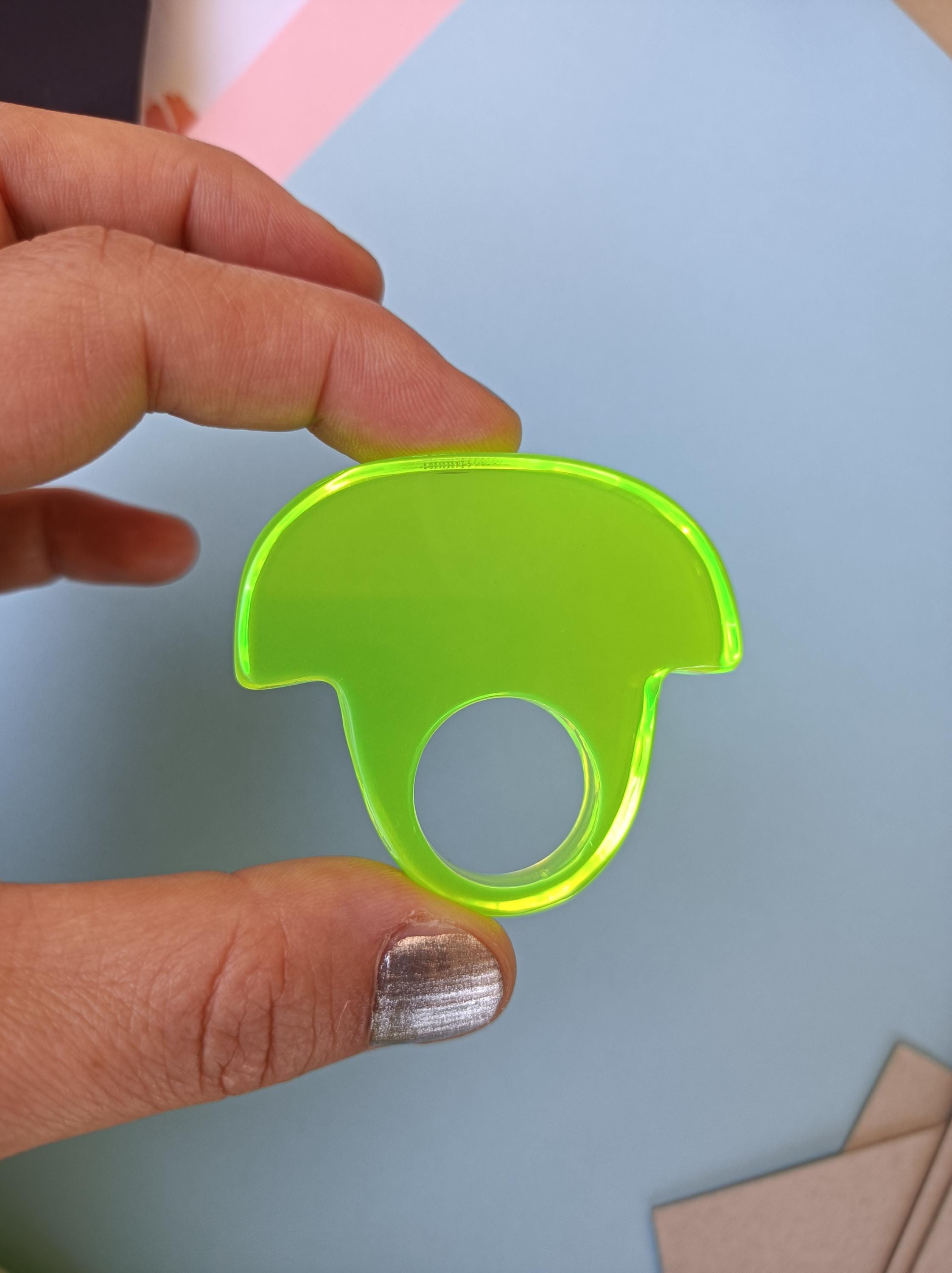 Huge Neon Acrylic Statement Ring: Chunky Plexiglass Fashion Ring - Etsy