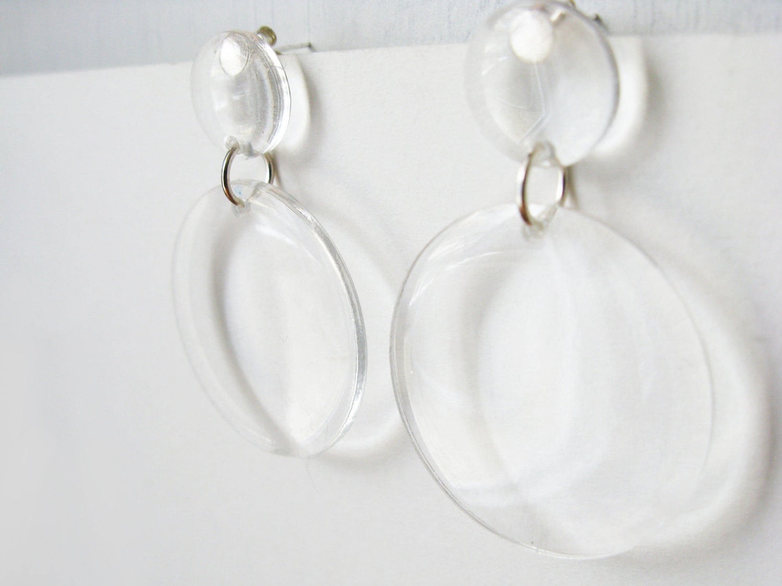 Clear Perspex Earrings Acrylic Dangle Earrings Transparent Etsy