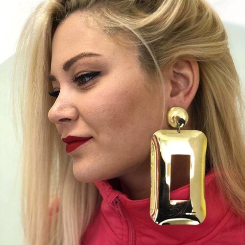 Gold Statement Earrings Big Brass Earrings Large Bold - Etsy
