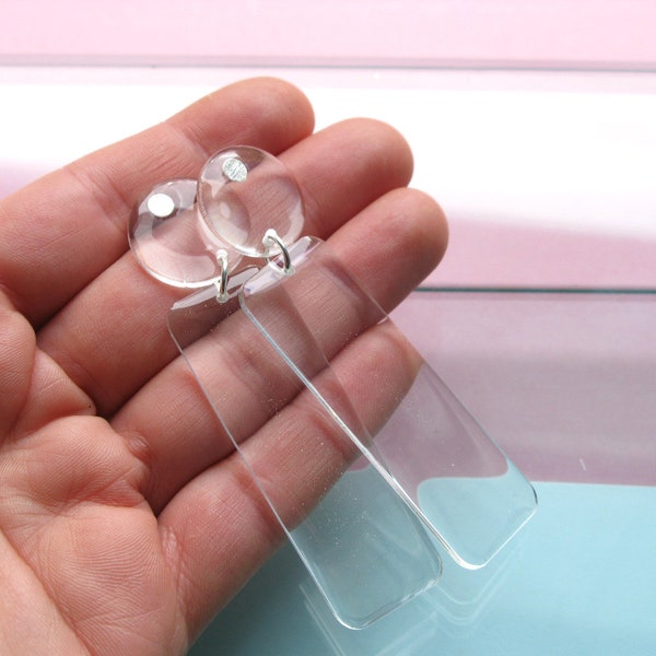 Orecchini pendenti in Lucite: moderni orecchini pendenti in acrilico trasparente