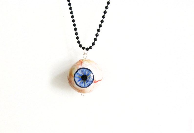 Realistic Eyeball Necklace Halloween Eye Pendant Anatomical Etsy