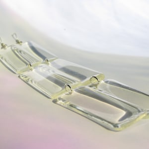 Clear Acrylic Shoulder Duster Earrings: Laser Cut Geometric Lucite
