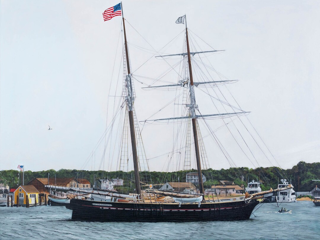 Schooner at Martha's Vineyard Print Etsy