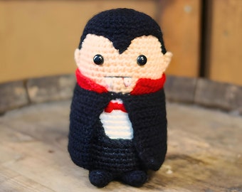 Dracula amigurumi, cute vampire, Adorable plush, Handcrafted Vampire Doll, Halloween Decor, Cute Goth Toy, Unique Gift, kawaii plushie