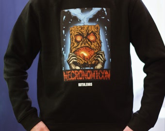 Necronomicon sweater, Lovecraft Fantasy Sweatshirt, Funny Kraken Art, Cryptid Monster Pullover cthulhu sweater gothic clothing hoddie